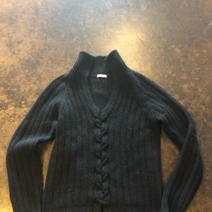 Malo black 5-6 ply cabled cashmere 42 S